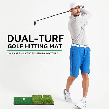 Portable Golf Practice Mat - Artificial Turf Hitting Mat with Tee Hole for Swing & Chipping Training (Backyard/Garage)