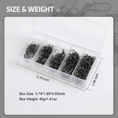 Premium Stainless Steel Fishing Swivel Connectors - 50 Piece Set with Rolling Bearing & Snap Hook for Lure Rigging