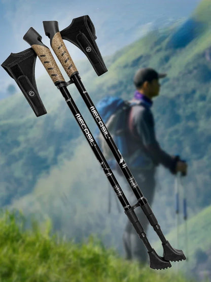 Nordic Walking Poles Set - 2PCS Telescopic Trekking Poles - 7075 Aluminum Alloy Hiking Sticks