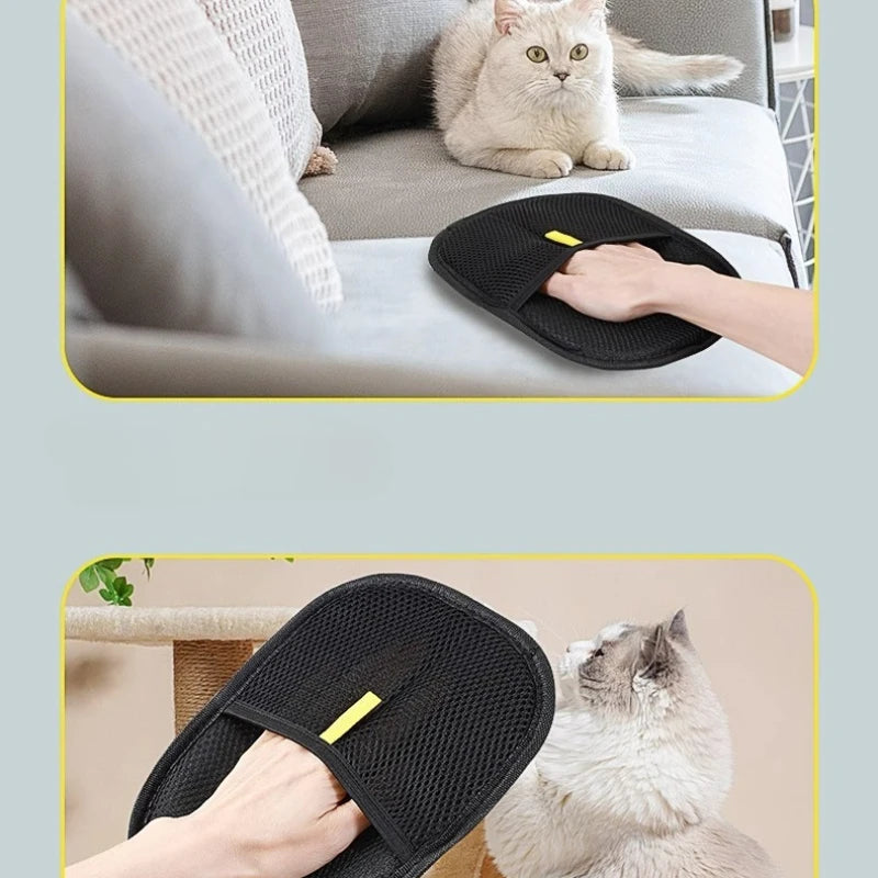 Portable Washable Pet Hair Remover Gloves - Dehairing Cleaning Tool for Clothes