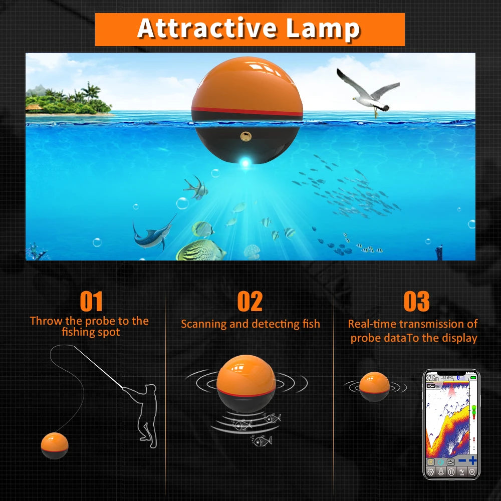 WiFi Fish Finder 100M - Wireless Sonar Echo Finder for Lake & Sea Fishing (iOS & Android)