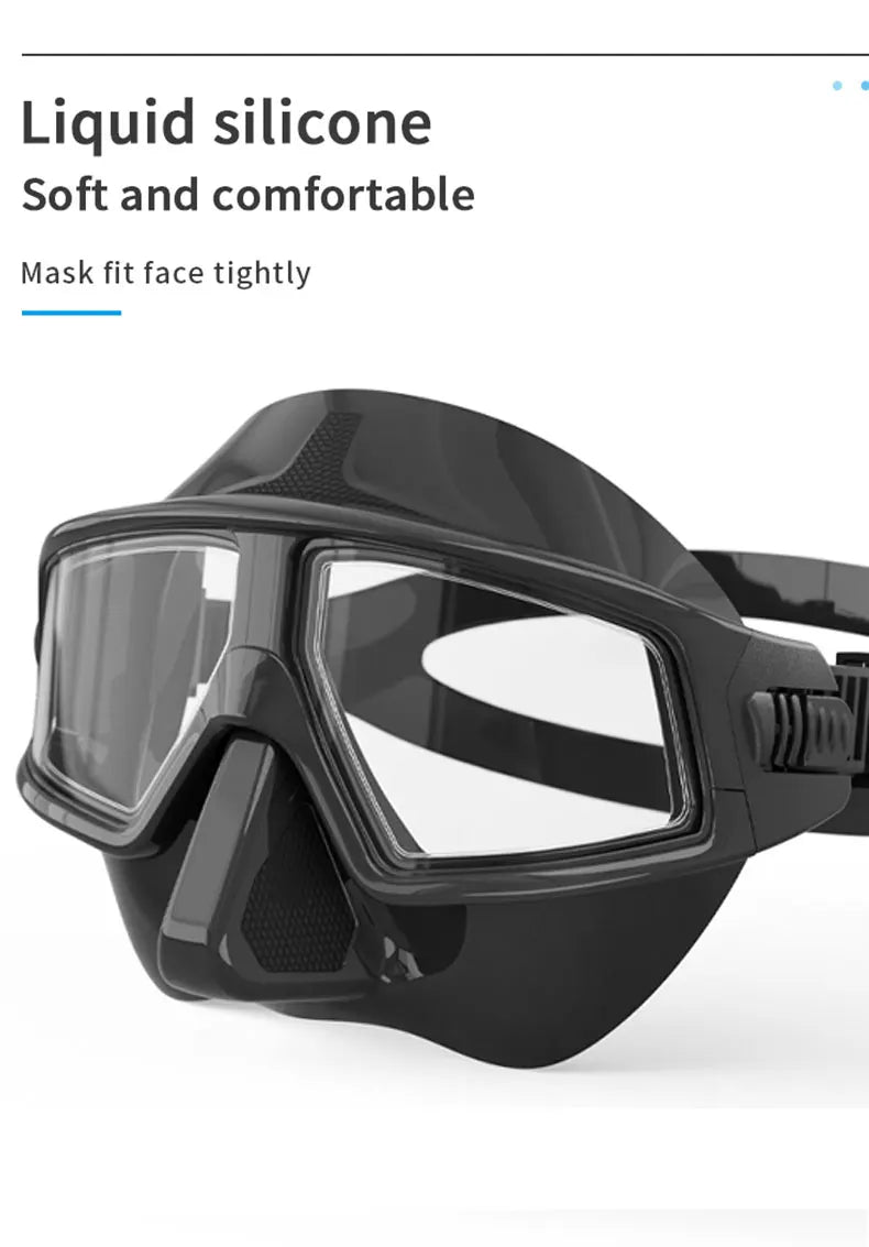 Professional Scuba Diving Mask Set HD Anti-Fog Lens UV Protection Adjustable Snorkeling Swimming Goggles for Adult Divers