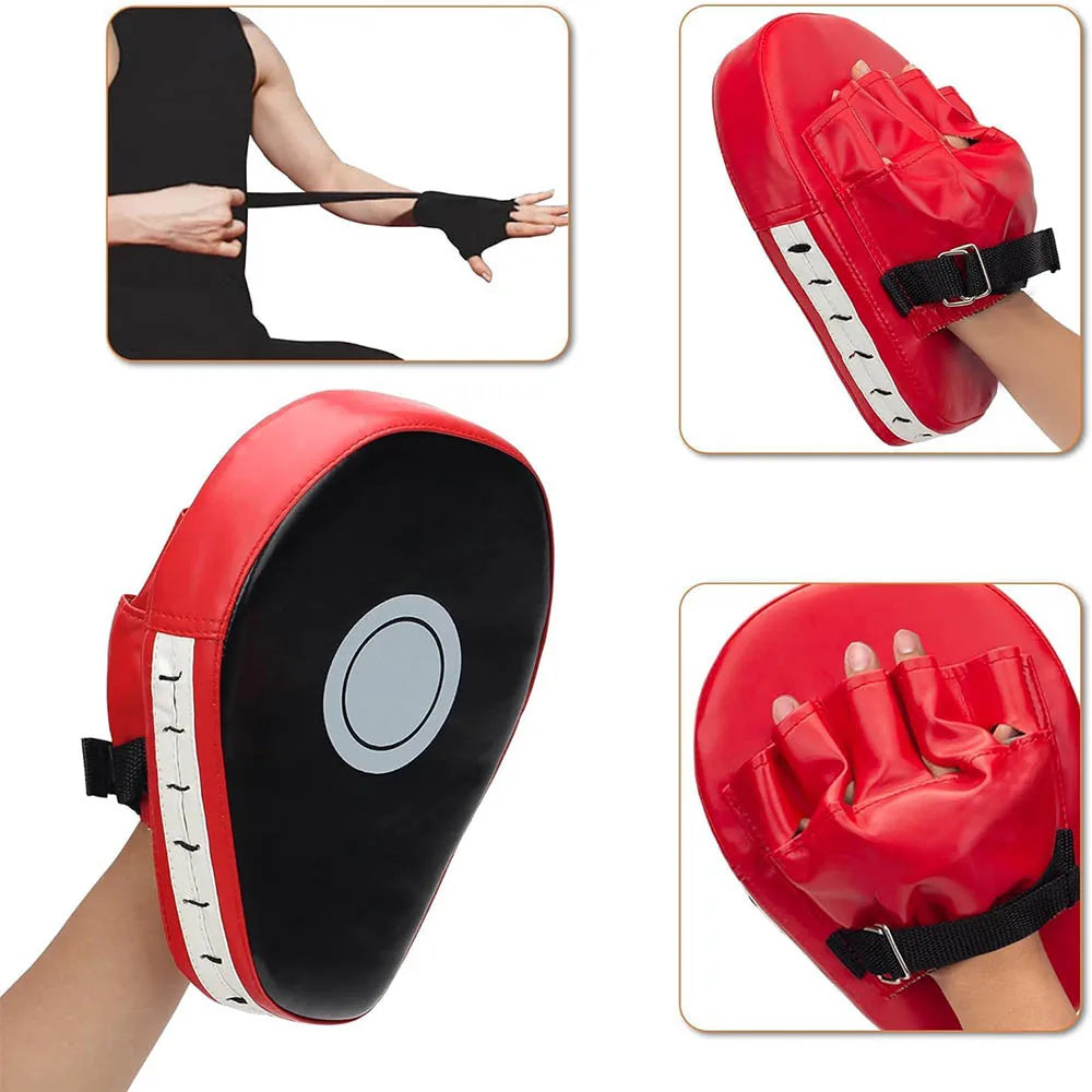 Leather Boxing Foot Target Pads - MMA Muay Thai Kicking Training Equipment for Kids & Adults