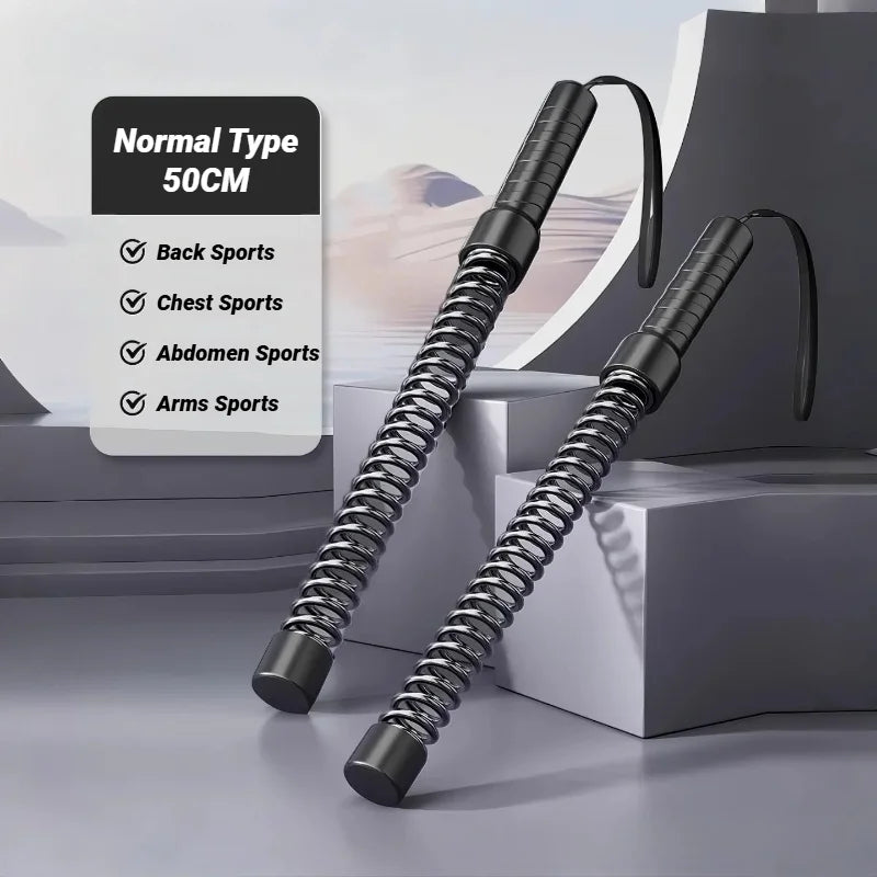 Ergonomic Stainless Steel Strength Training Bar - Spring Arm Expander for Biceps & Triceps Muscle Training with Fitness Grip