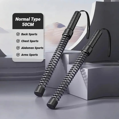 Ergonomic Stainless Steel Strength Training Bar - Spring Arm Expander for Biceps & Triceps Muscle Training with Fitness Grip