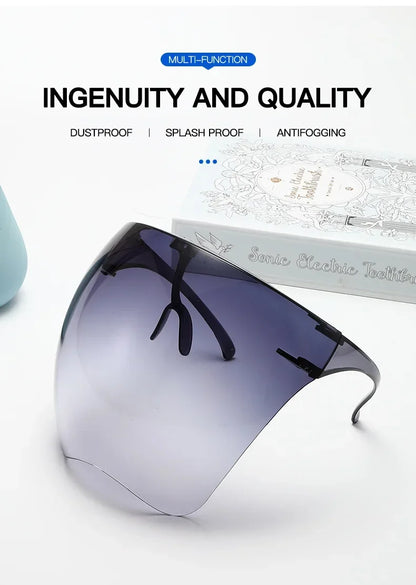 Full Face Shield Cycling Sunglasses - Protective Spherical Lens Goggles for Men & Women