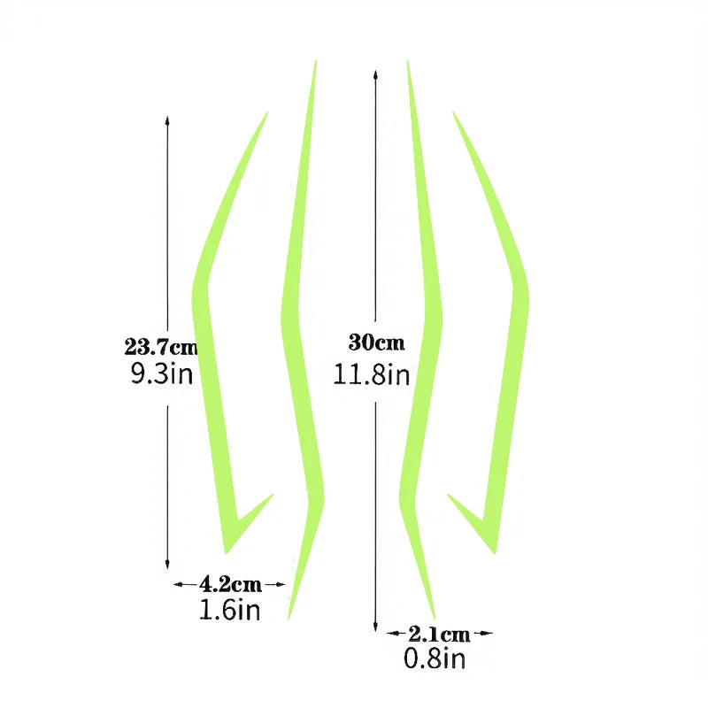 Glow-in-the-Dark Vinyl Decal Stickers for Kawasaki Ninja 400, H2, H2SX - Windscreen, Fairing, Headlight & Helmet