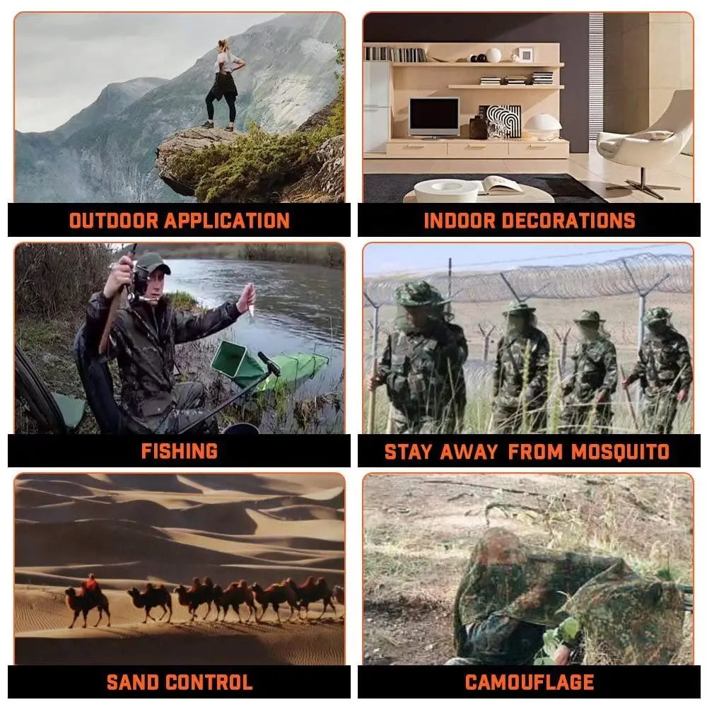 75" x 35" Tactical Camouflage Mesh Scarf - Polyester-Cotton Camo Net for Hunting, Shooting & Outdoor Sports