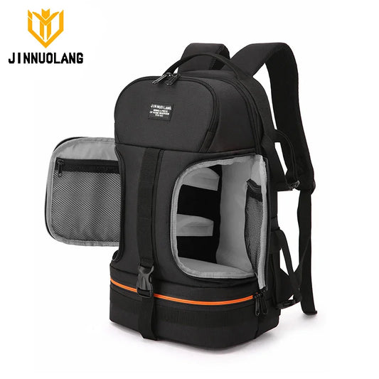 Large Capacity Camera Backpack - Waterproof Oxford DSLR Bag with 15.6" Laptop Compartment