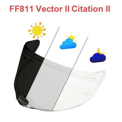 LS2 FF811 Photochromic Helmet Visor - Vector II & Citation II Face Shield Replacement Lens with Anti-Fog Coating