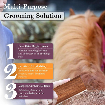 Multi-Purpose Pet Grooming Brush - Horse Sweat Scraper & Cleaning Tool for Cats, Dogs, Rabbits & Stable Equipment