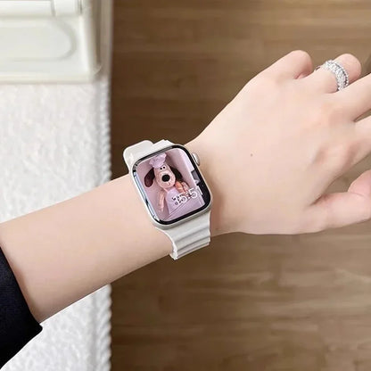 Ocean Strap Silicone Band for Apple Watch - Compatible with Ultra 2, Series 9/8/7/6/5/4/3/SE - All Sizes (49mm, 45mm, 44mm, 42mm, 41mm, 40mm) - Premium Silicone Bracelet Wristband