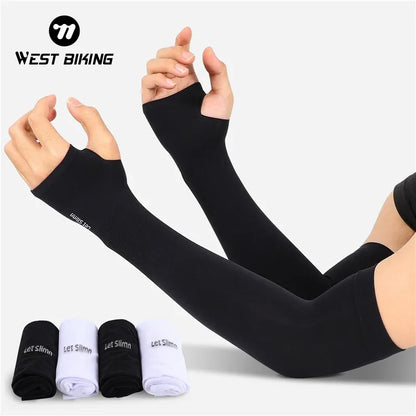 UV Protection Cycling Arm Sleeves - Long Fingerless Gloves for Running, Fishing, Golf, and Outdoor Sports