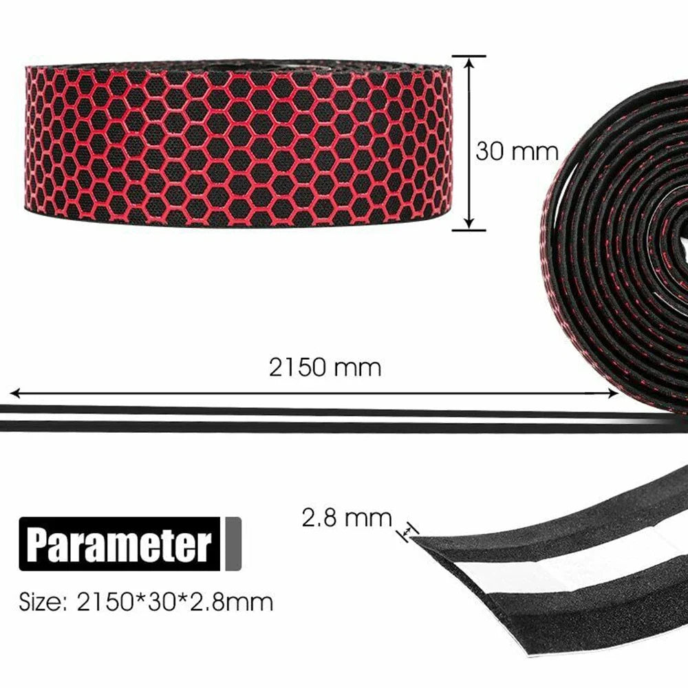 Road Bike Handlebar Tape - Anti-Slip EVA Foam Bar Wrap with Shock Absorption - Faux Leather Cycling Grip Tape with End Plugs (1 Pair)