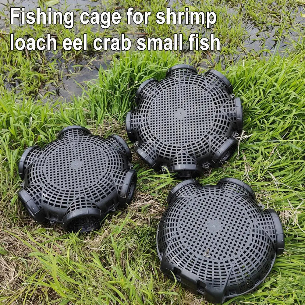 Multi-Hole Fishing Trap Cage - 3/6/8 Holes Plastic Shrimp Crayfish Lobster Catcher Net for Outdoor Fishing - Easy Installation