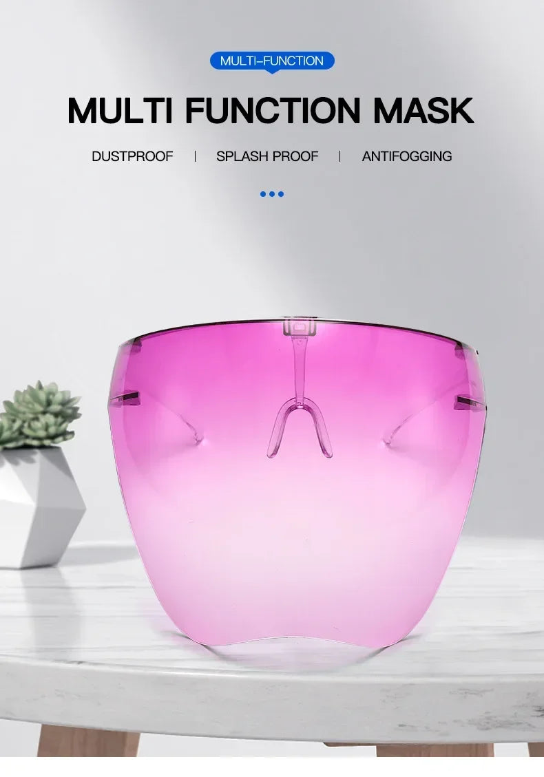 Full Face Shield Cycling Sunglasses - Protective Spherical Lens Goggles for Men & Women