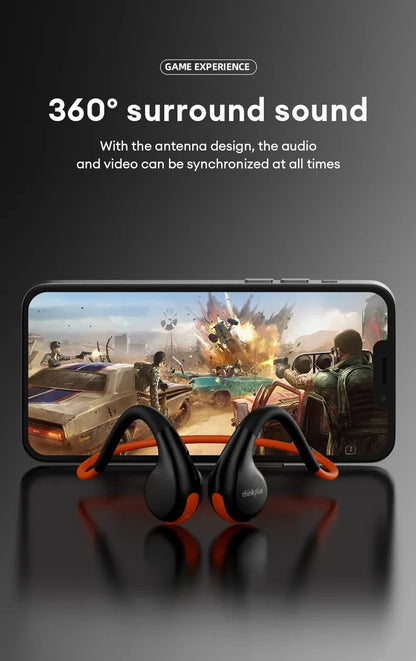 Air Conduction Wireless Headphones - Bluetooth 5.3 Sport Earphones with Ear Hook & Mic