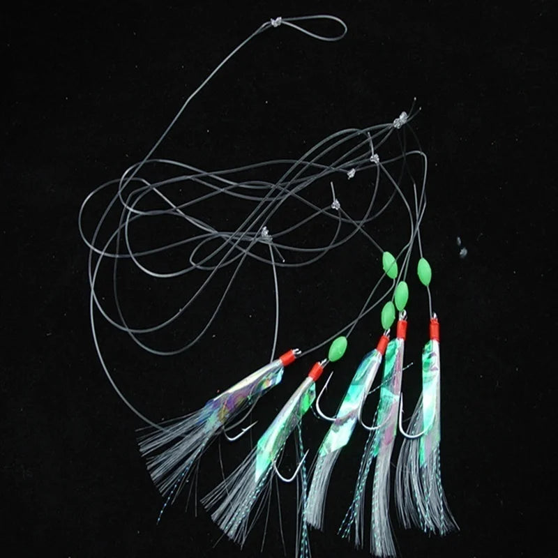 Soft Silverskin Fishing Lure Set 5pcs Multi-Color Imitation Fish Shrimp Bait with Crystal Barbed Hook
