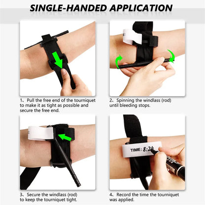 Tactical Combat Tourniquet - Military Grade Emergency Medical Equipment with Pen for First Aid & Outdoor Exploration