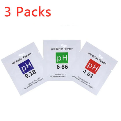 pH Buffer Powder Calibration Solution - 3pcs 4.01/6.86/9.18 for pH Test Meters