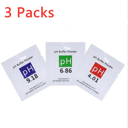 pH Buffer Powder Calibration Solution - 3pcs 4.01/6.86/9.18 for pH Test Meters