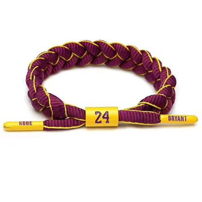 Basketball Star Braided Bracelet Sport Wristband Basketball Rope Pull Type Bracelet Gift for Men Boy Friend Fans
