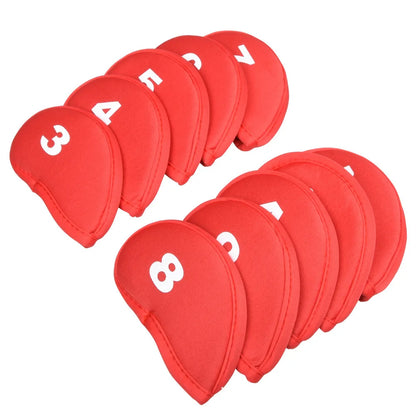 Golf Shaft Protectors 10-Piece Set - Numeric Alphabet Print, Dustproof & Waterproof Golf Accessories