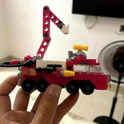 6-in-1 Mini Building Blocks Set - DIY Police, Fire Truck, Castle & More Educational Construction Toy (Ages 6+)