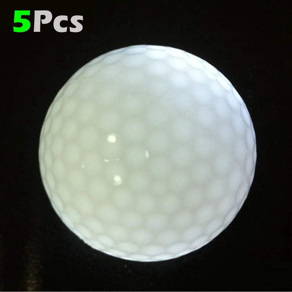 LED Golf Balls - 5 Pack Glow in the Dark Night Training Balls (Blue, Orange, Red, White, Green, Pink)