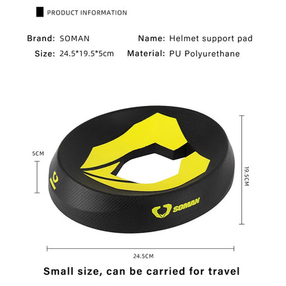 SOMAN Portable Motorcycle Helmet Stand - Donut Ring Support Pad - Scratch-Resistant Anti-Skid Protection
