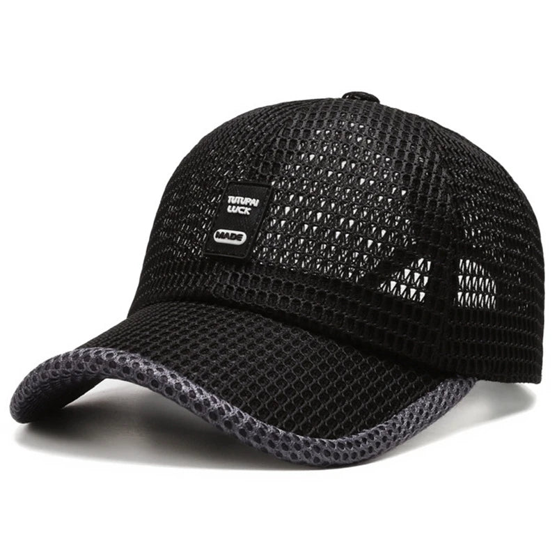 Men's Breathable Mesh Baseball Cap - Quick-Dry Anti-UV Sports Visor for Tennis, Golf & Hiking