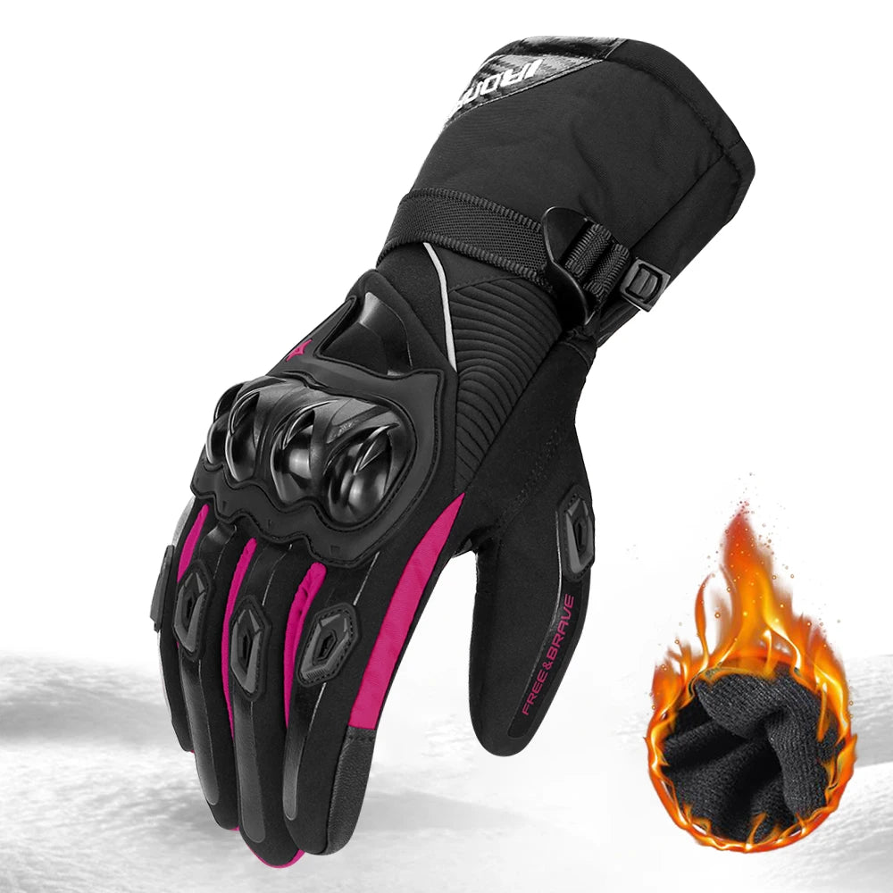Waterproof Winter Motorcycle Gloves - Full Finger Protection with Touch Screen - Model WN-01