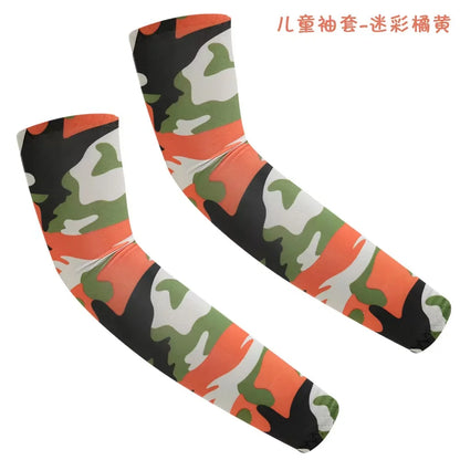 Kids UV Protection Arm Sleeves - Ice Silk Cooling Compression Sleeves for Boys & Girls Outdoor Sports (1 Pair)