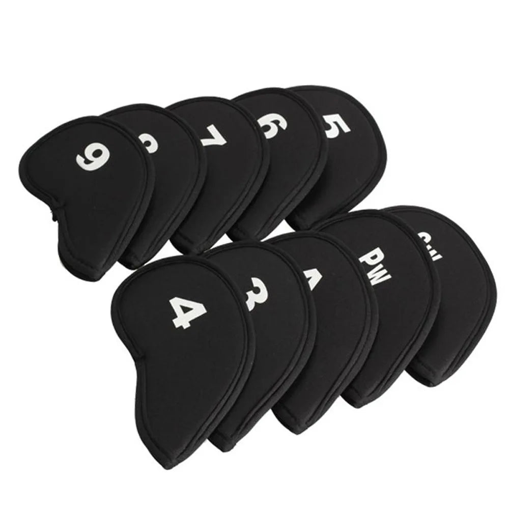 Golf Shaft Protectors 10-Piece Set - Numeric Alphabet Print, Dustproof & Waterproof Golf Accessories
