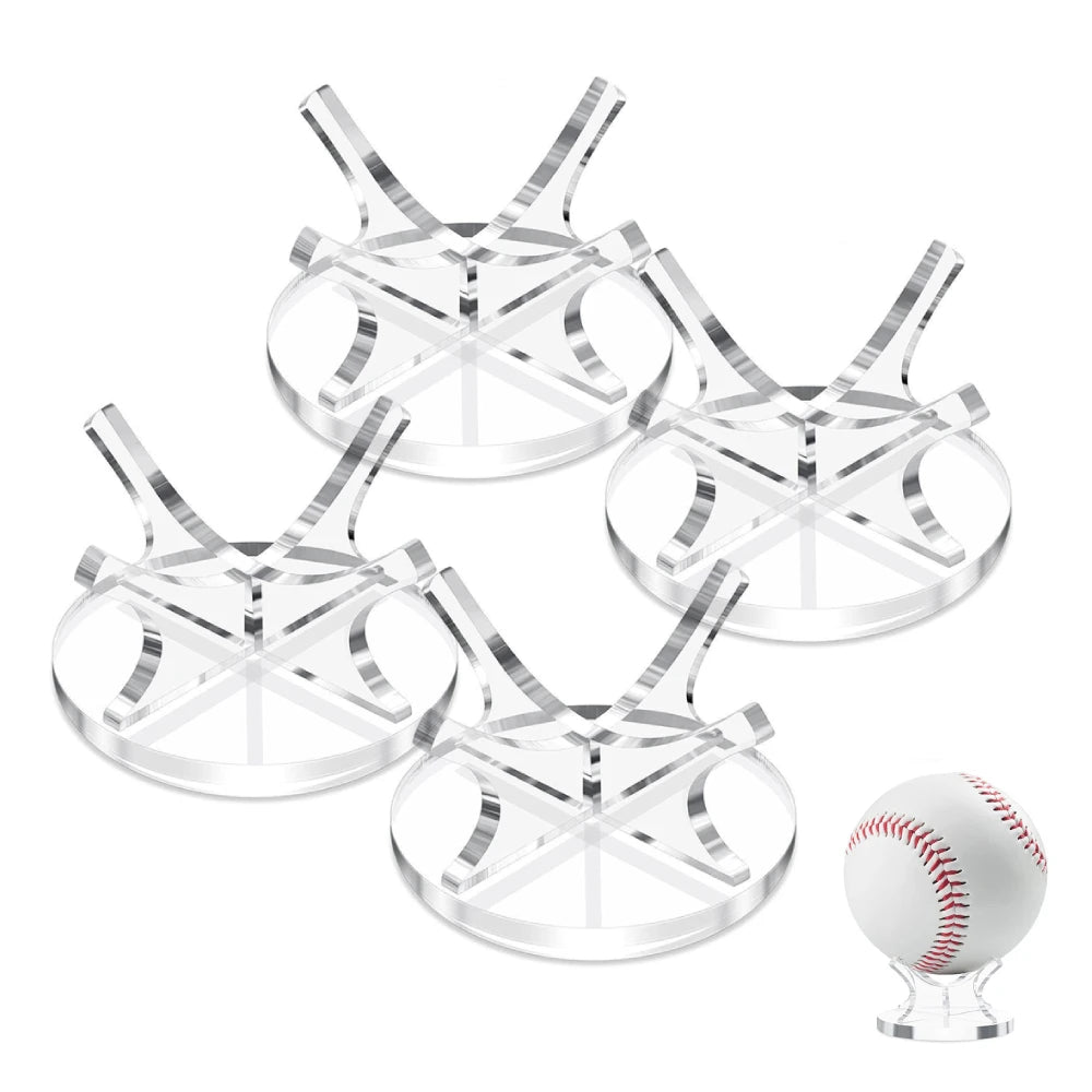 Premium Acrylic Sport Ball Display Stand - Clear Baseball Holder for Autographs & Memorabilia - Golf, Softball, Tennis Ball Rack