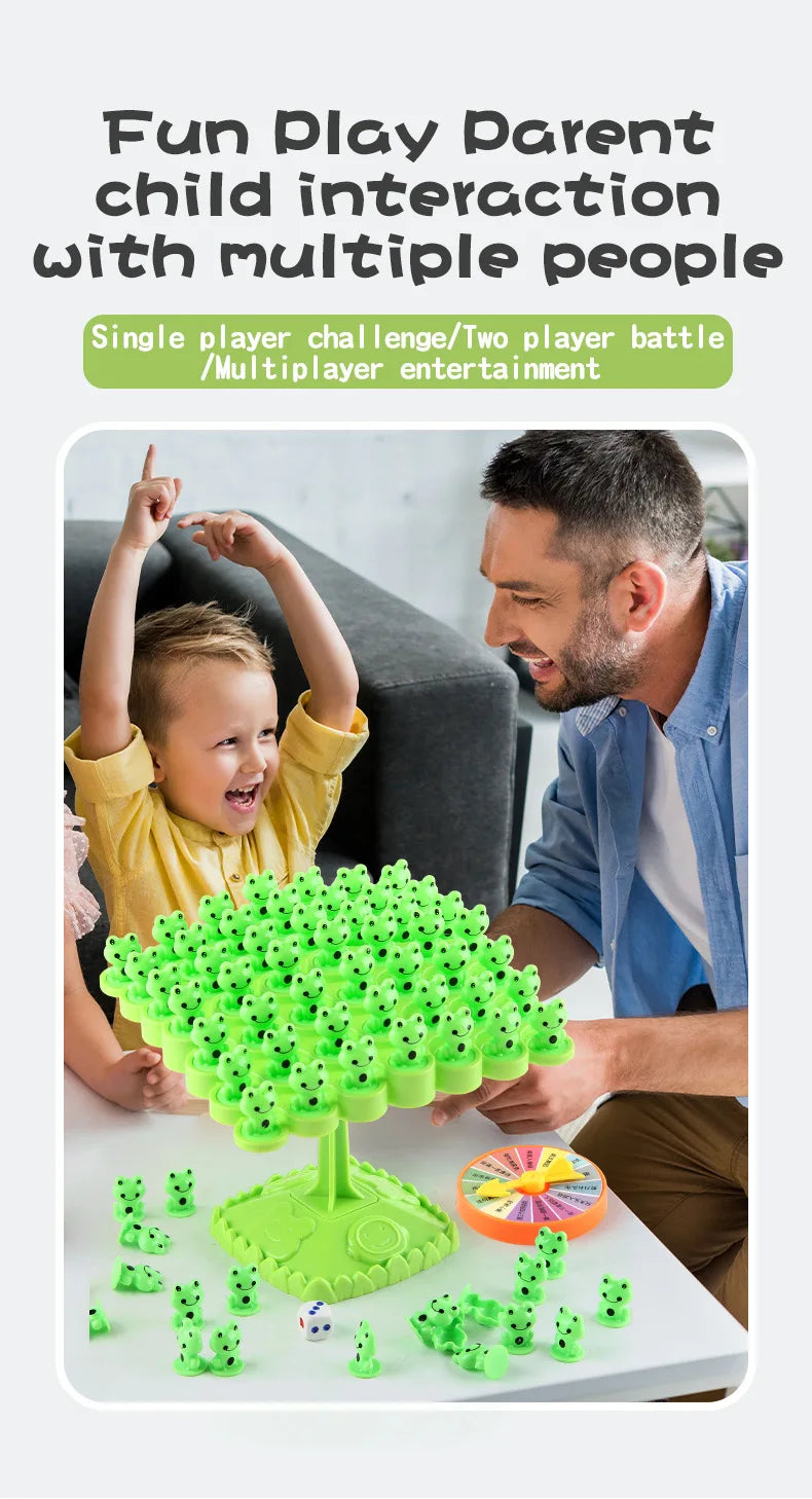 Frog Balance Tree Montessori Math Game - Parent-Child Interactive Tabletop Balancing Toy Gift for Children
