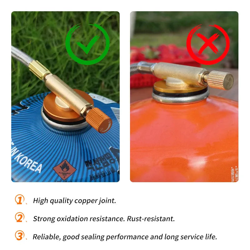 Professional 3-Head Gas Stove - 5800W Folding Camping Burner - Portable Backpacking Furnace for Outdoor Hiking, Picnic & BBQ