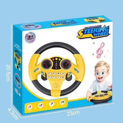 Kids Interactive Steering Wheel Toy - Educational Stroller Copilot with Sound Effects