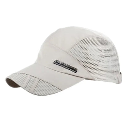 Quick-Dry Mesh Running Cap - Adjustable Breathable Baseball Visor for Outdoor Sports