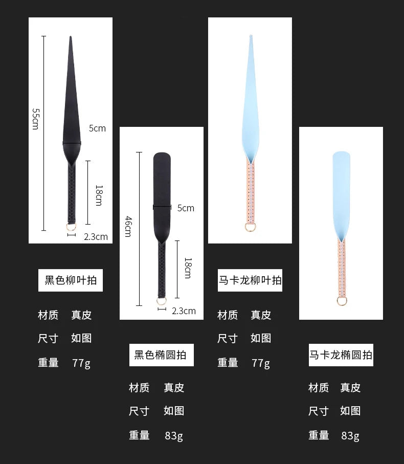 Premium Genuine Leather Equestrian Training Whip - Horse Riding Flogger Paddle for Professional Training