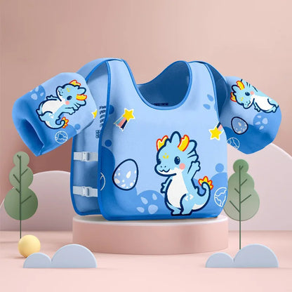 Kids Swimming Safety Vest - Inflatable Pool Float Ring with Arm Support for Children Water Play Equipment