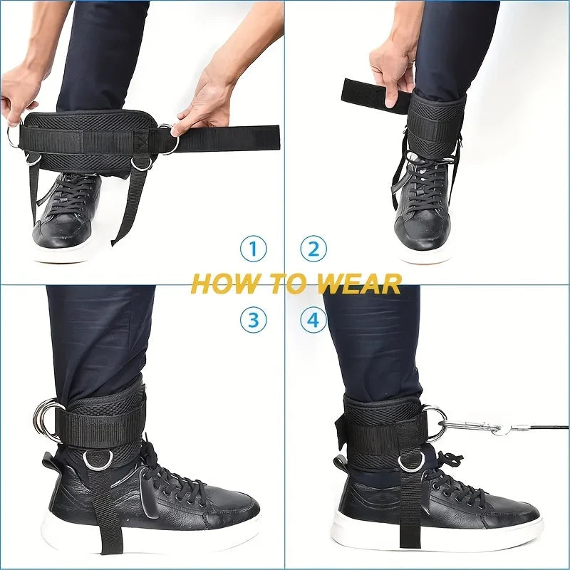 Premium Fitness Ankle Strap - Adjustable D-Ring Neoprene Cuff for Cable Machine Leg & Glute Workouts