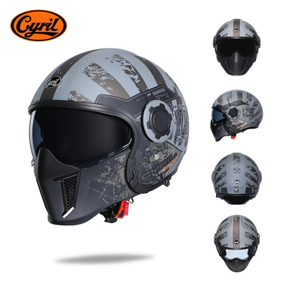 Modular Motorcycle Helmet - Full Face/Open Face 3/4 Dual Visor Helmet (ECE/DOT Certified, Unisex)