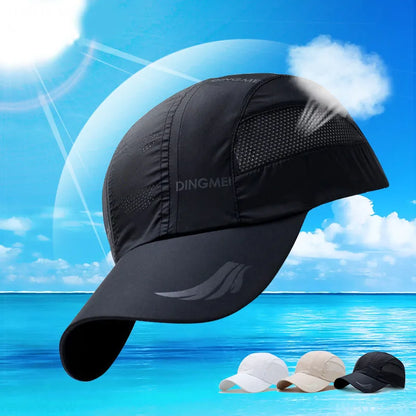 Quick-Dry Mesh Baseball Cap - Sports Running & Golf Hat - Breathable Snapback for Men & Women