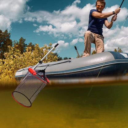 Portable Floating Fishing Net - Thickened Woven Mesh Landing Basket with Anti-Jump Design for Fish, Shrimp & Lobster Storage