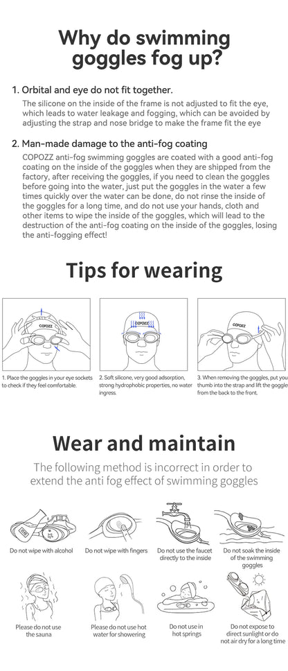 Prescription Swimming Goggles with Anti-Fog UV Protection - Myopia Diopter Swim Eyewear