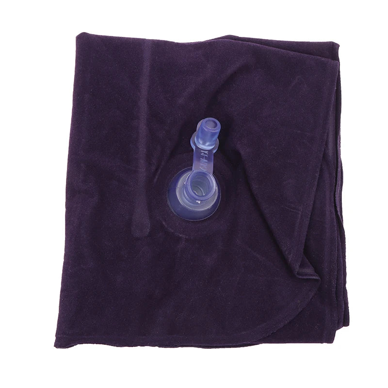 oldable Inflatable Travel Pillow - PVC Flocking Air Cushion for Camping, Hiking, Flight & Outdoor Sleep