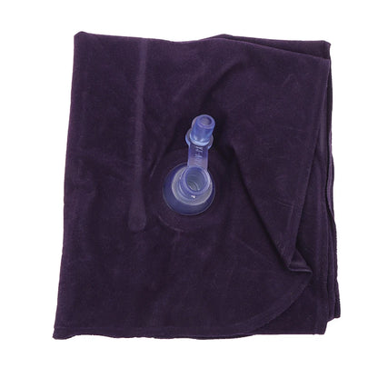 oldable Inflatable Travel Pillow - PVC Flocking Air Cushion for Camping, Hiking, Flight & Outdoor Sleep