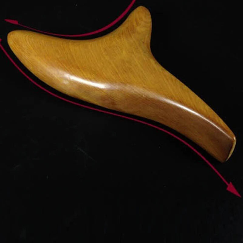 Triangular Wooden Body Massager - Neck & Blood Circulation Therapy Tool with Fragrant Trigeminal Wood for Reflexology & SPA