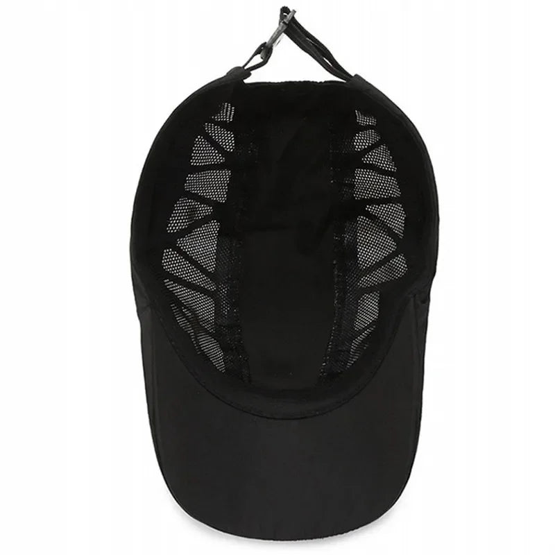 Men's Quick-Dry Mesh Golf Cap - Breathable Flat Visor Sun Hat for Outdoor Sports